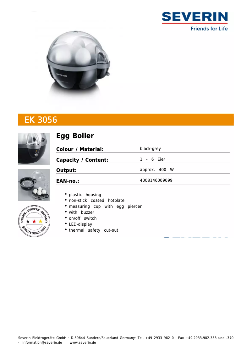 First page image of the manual for EK 3056