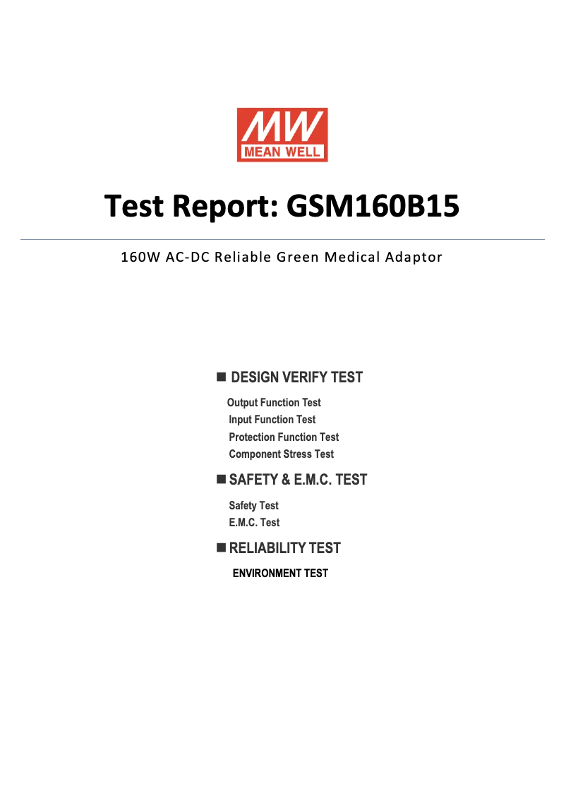 First page image of the manual for GSM160B15-R7B