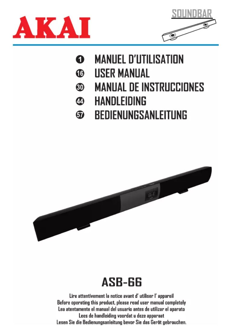 Page 1 of the manual User Manual AKAI ASB-66