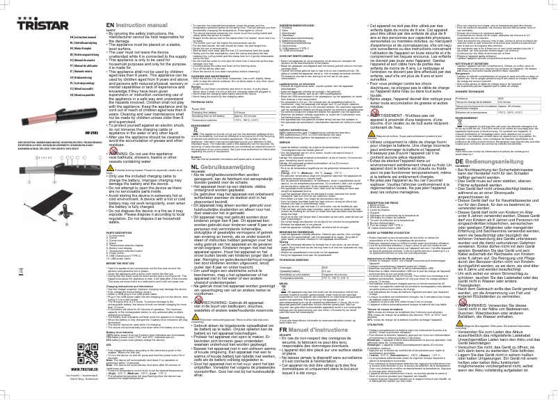 First page image of the manual for HD-2502