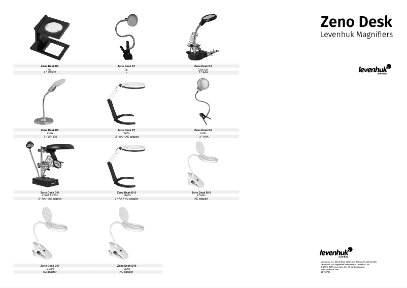 First page image of the manual for Zeno Desk D0