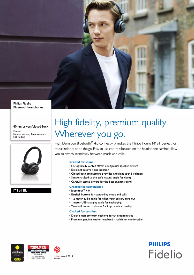 Page 1 de la notice Fiche technique Philips Fidelio M1BTBL