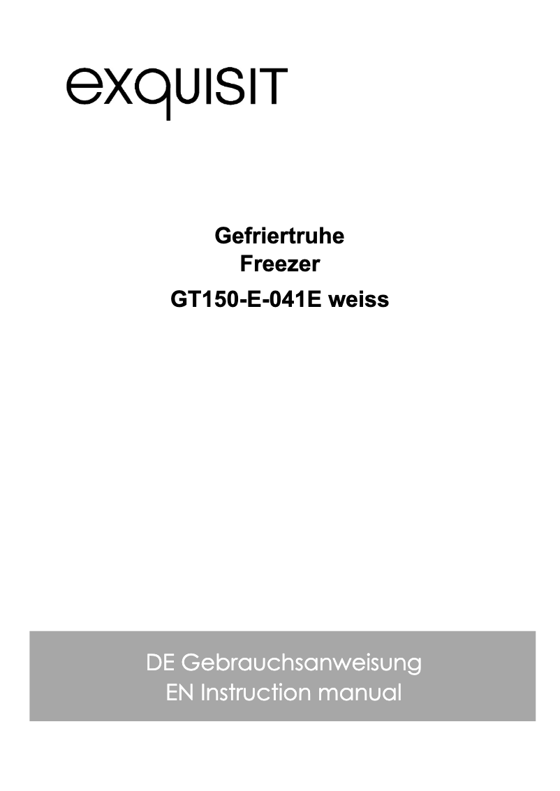 First page image of the manual for GT150-E-041E