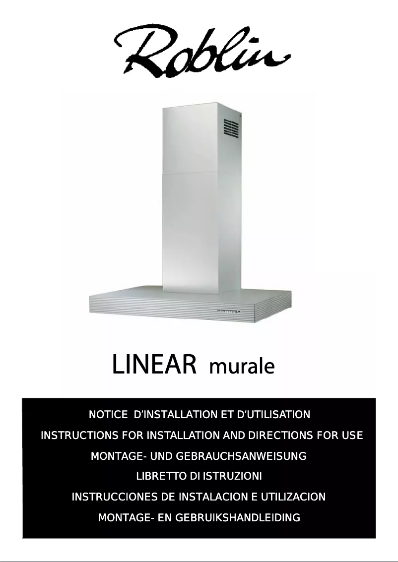 Page 1 of the manual User Manual Roblin Linear Murale 900