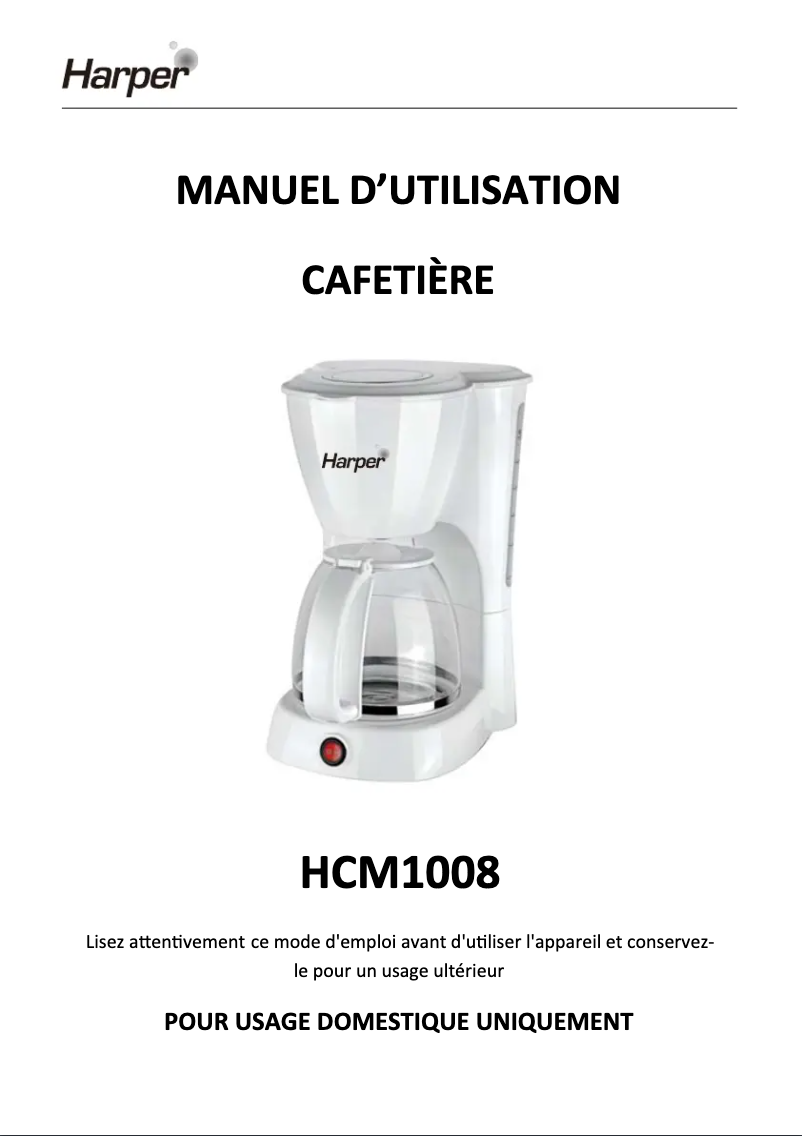First page image of the manual for HCM1008