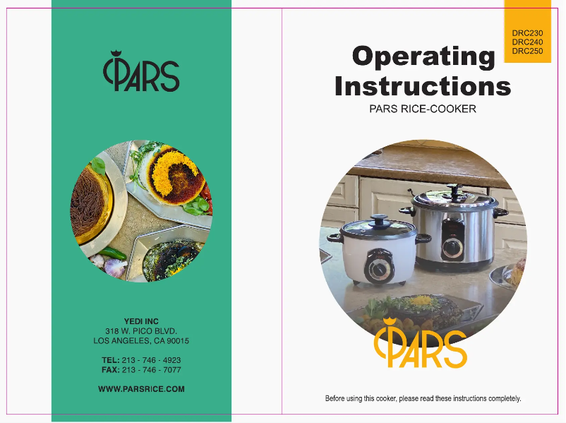 Page 1 of the manual User Manual Pars DRC230