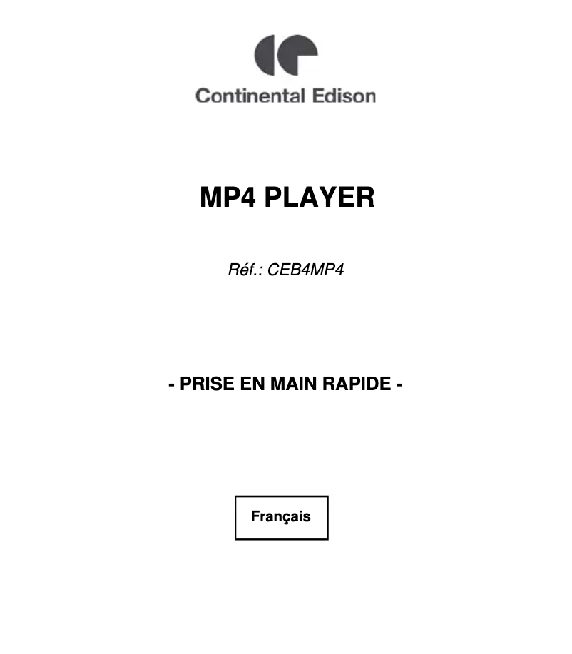 Image de la première page du manuel de l'appareil CEB4MP4