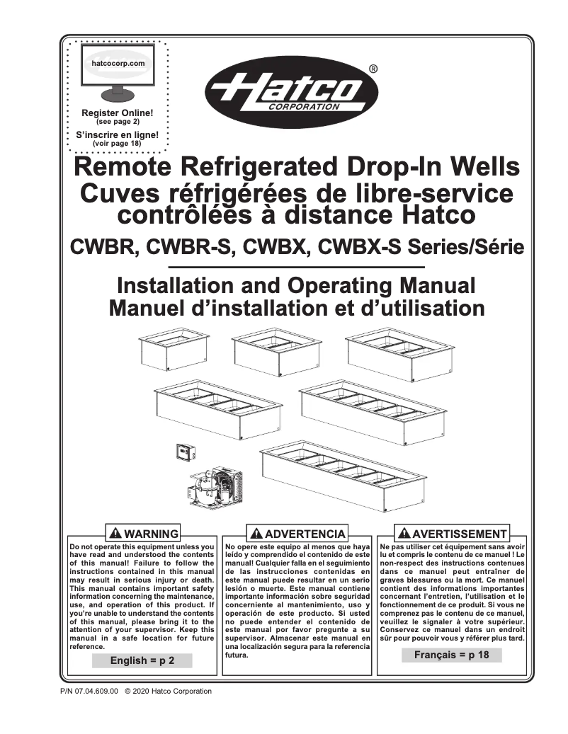 Page 1 of the manual User Manual Hatco CWBR-2