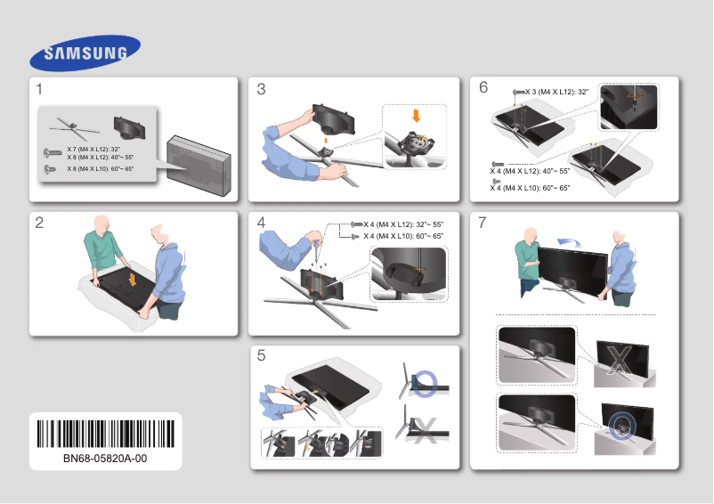 Page 1 of the manual Installation Guide Samsung UE55H6200AK