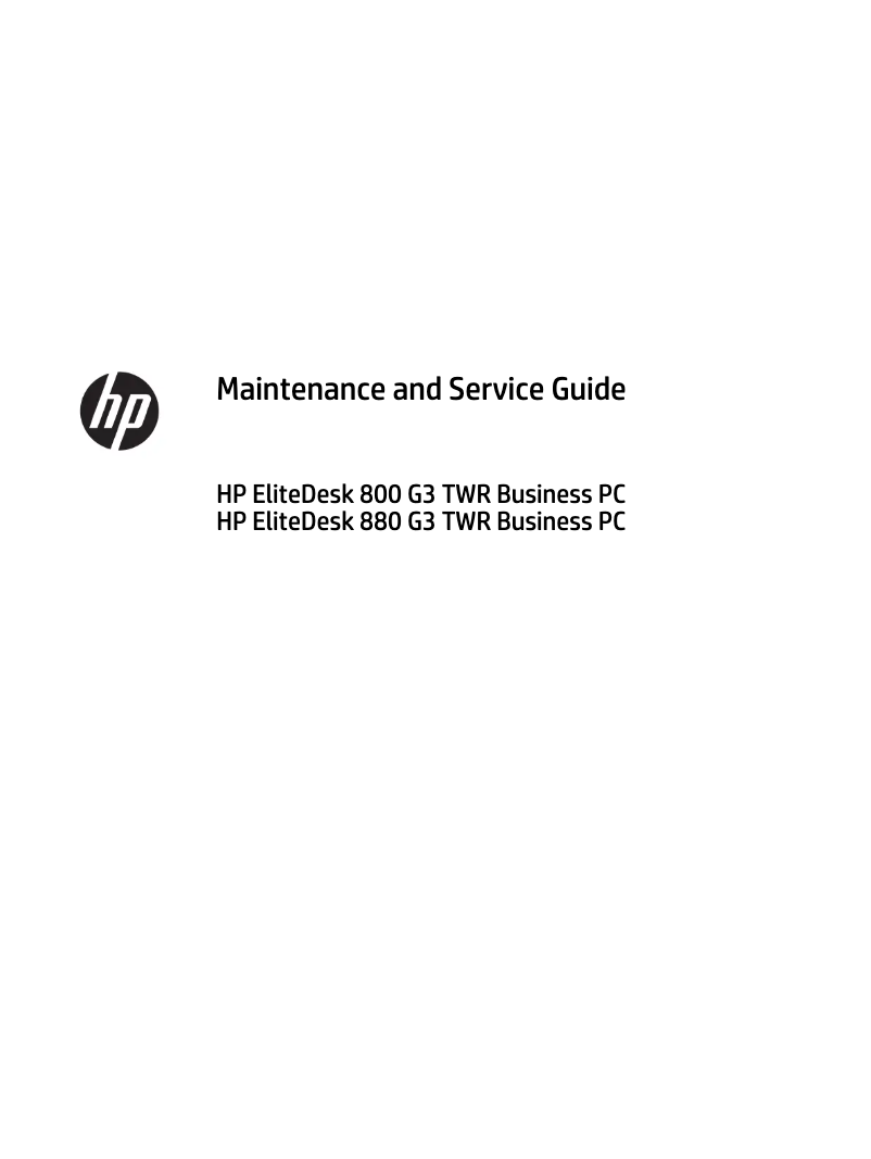 Page 1 of the manual User Manual HP EliteDesk 880 G3
