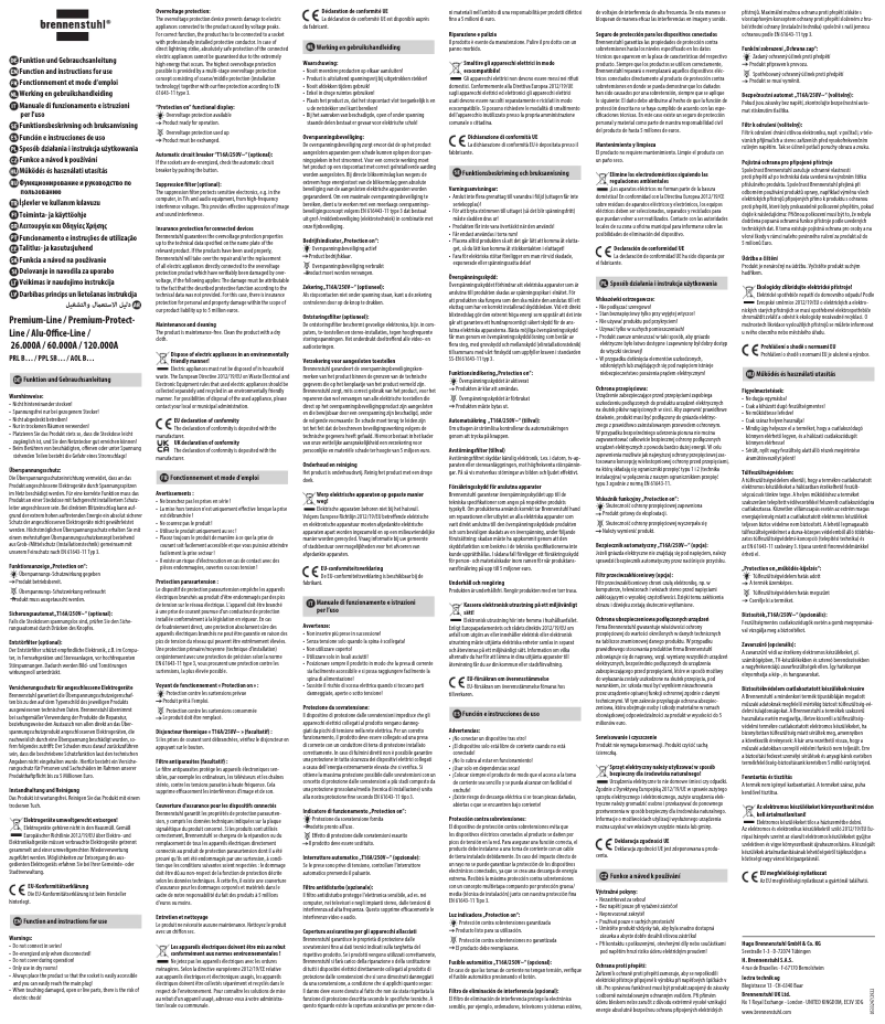 First page image of the manual for Premium-Protect-Line 60.000A