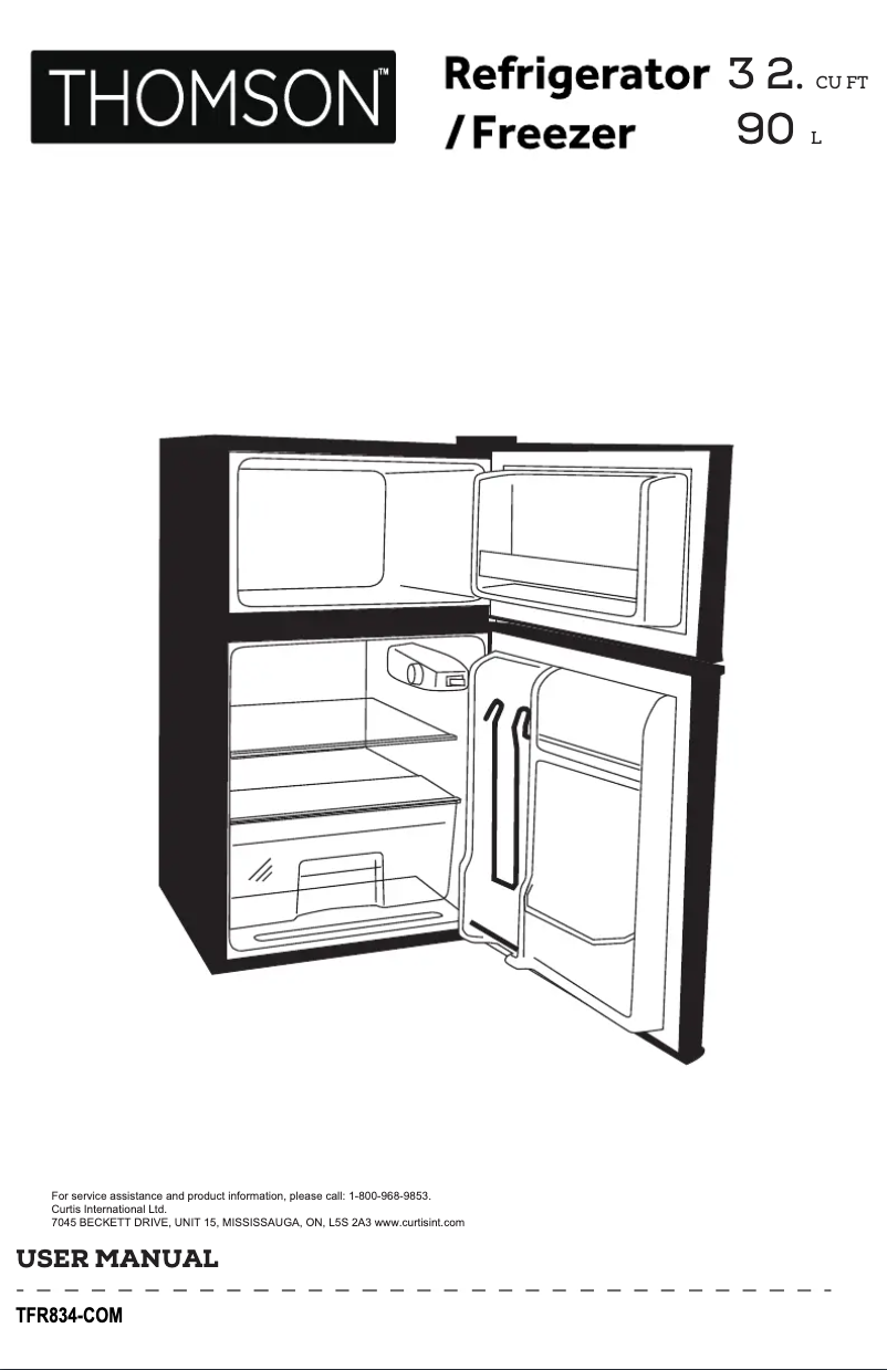 First page image of the manual for TFR834-COM