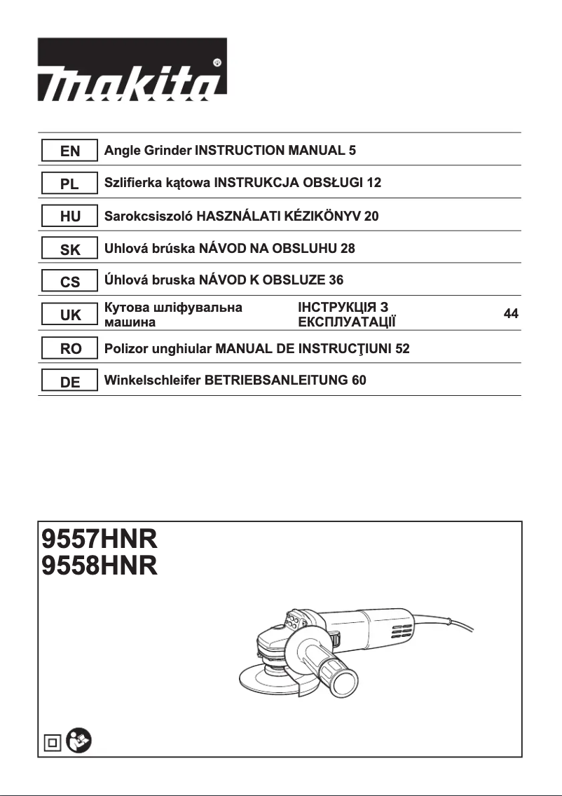First page image of the manual for 9557HNR