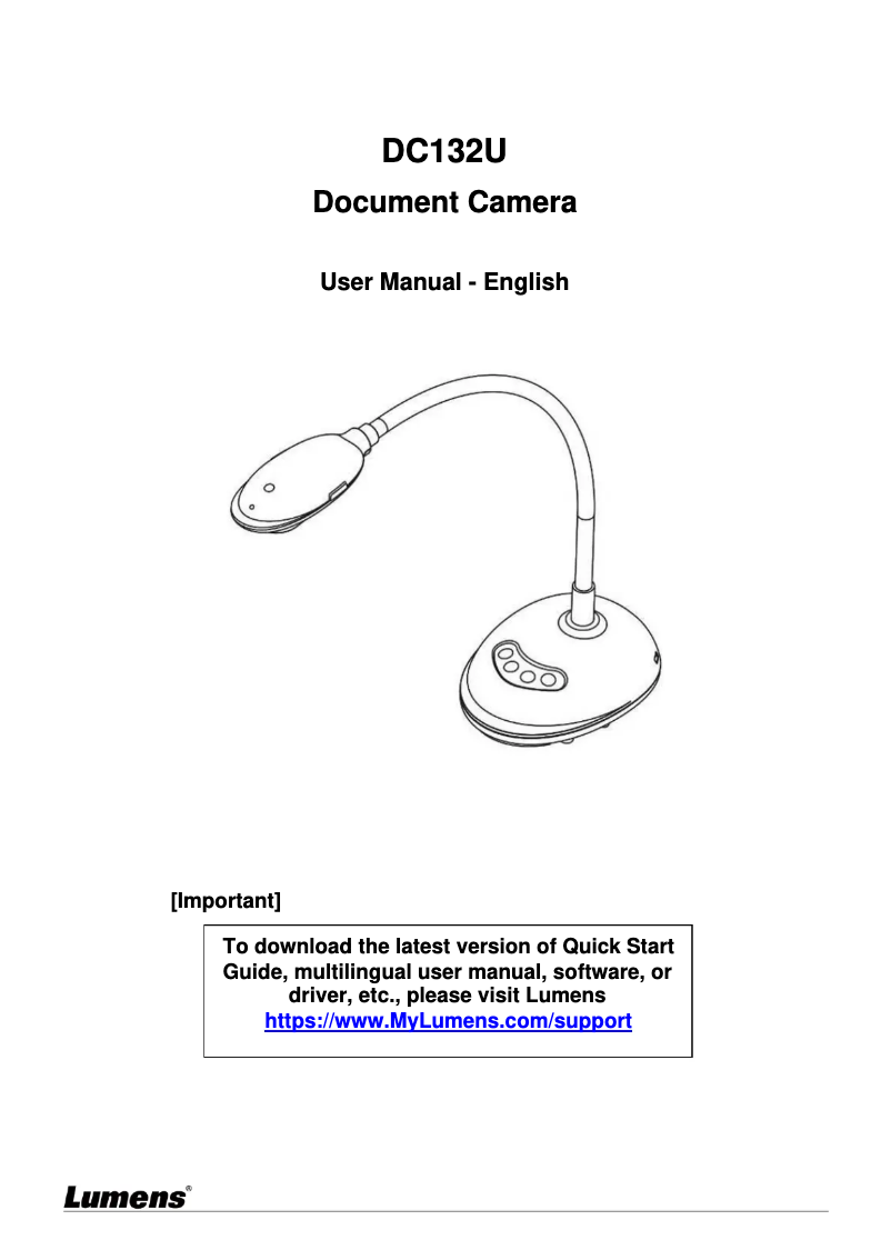 Page 1 of the manual User Manual Lumens DC132U