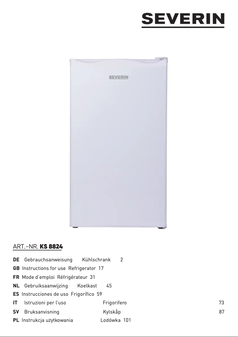 First page image of the manual for KS 8824