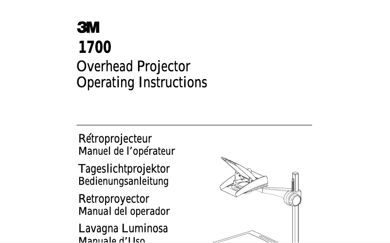 Page 1 of the manual User Manual 3M 1700