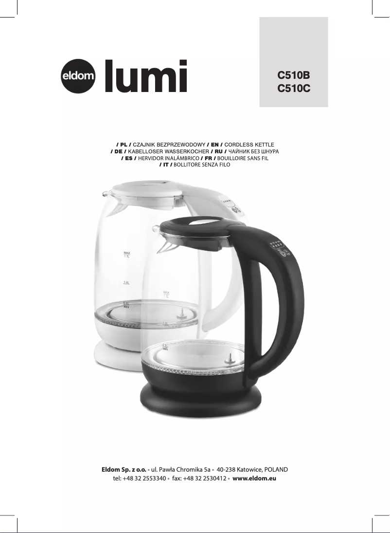 Page 1 of the manual User Manual Eldom Lumi C510B