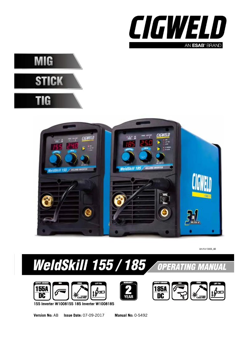 First page image of the manual for WeldSkill 155