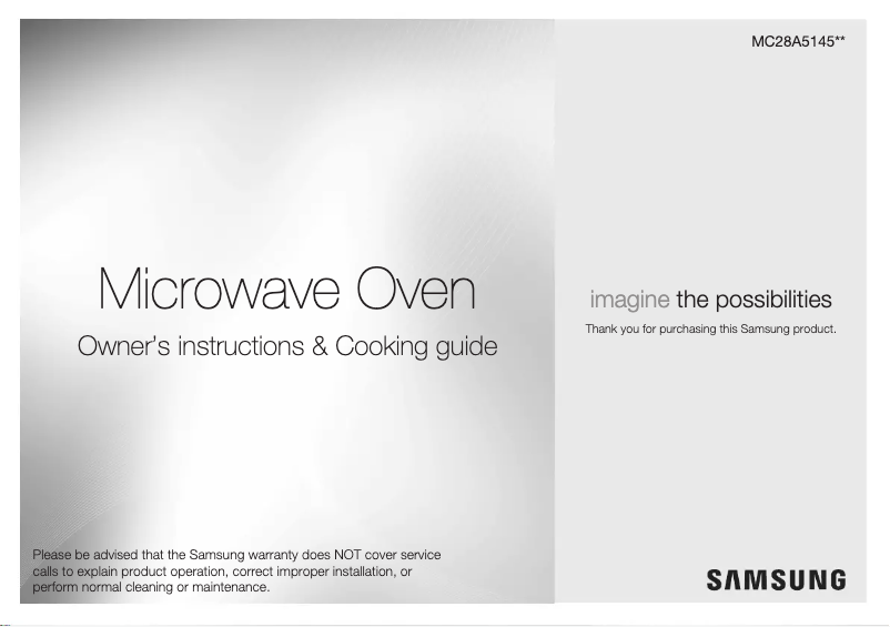 Page 1 of the manual User Manual Samsung MC28A5145VR