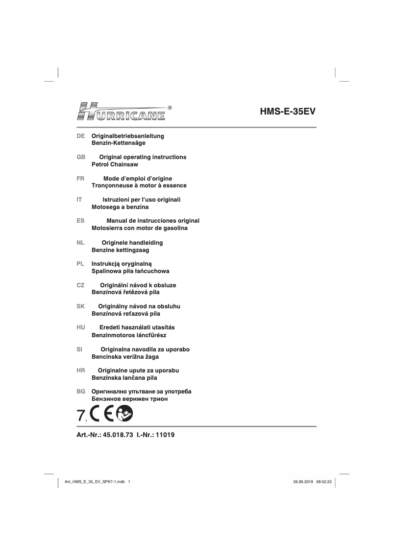 Page 1 of the manual User Manual Hurricane HMS-E-35EV
