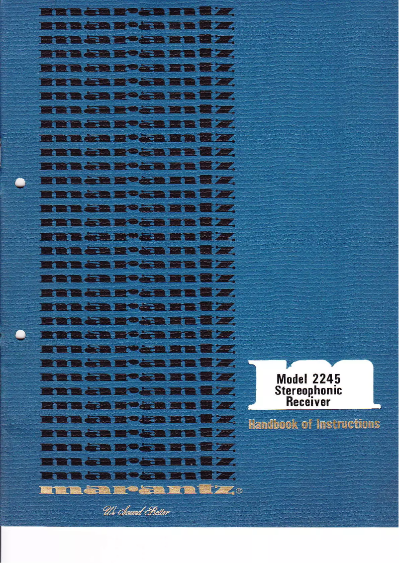 Page 1 of the manual User Manual Marantz Model 2245
