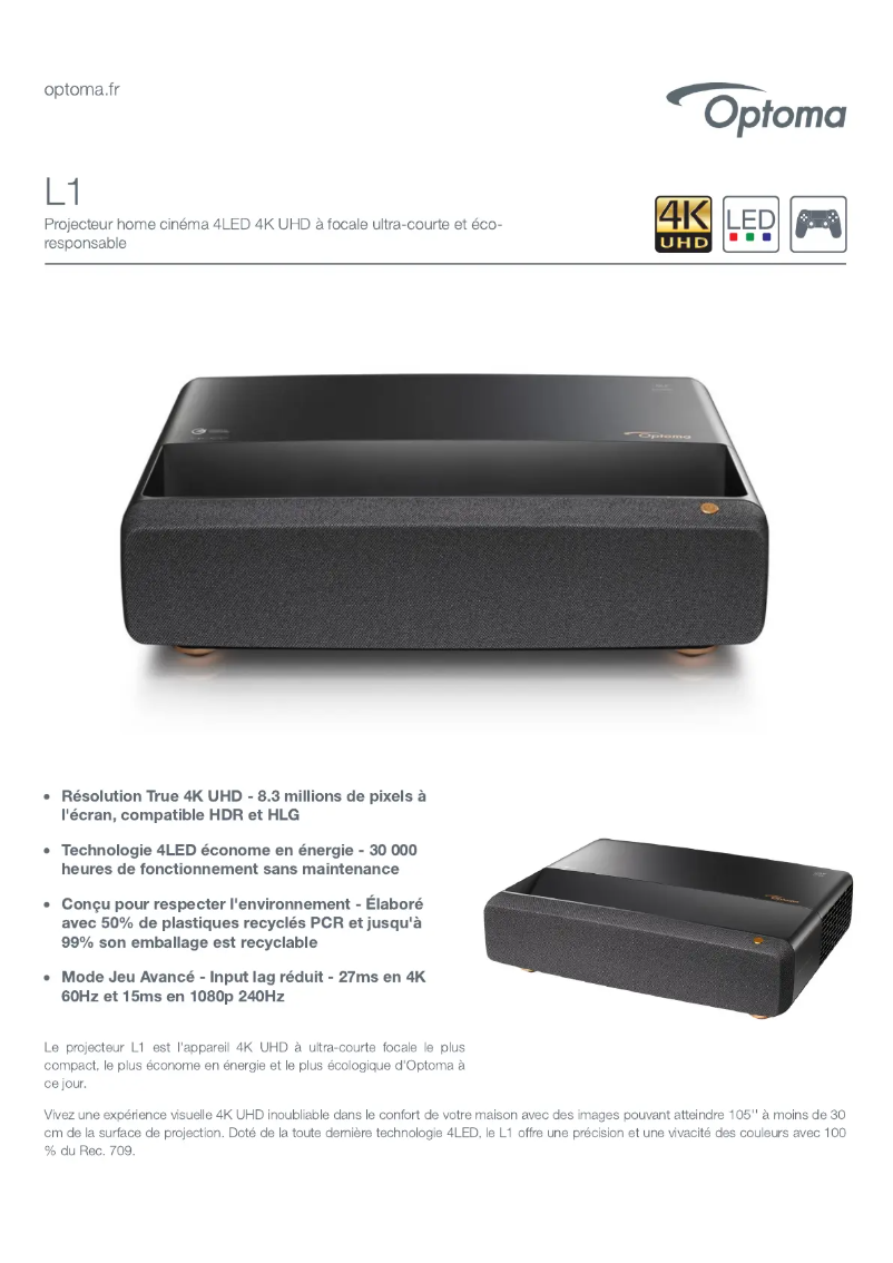 First page image of the manual for L1