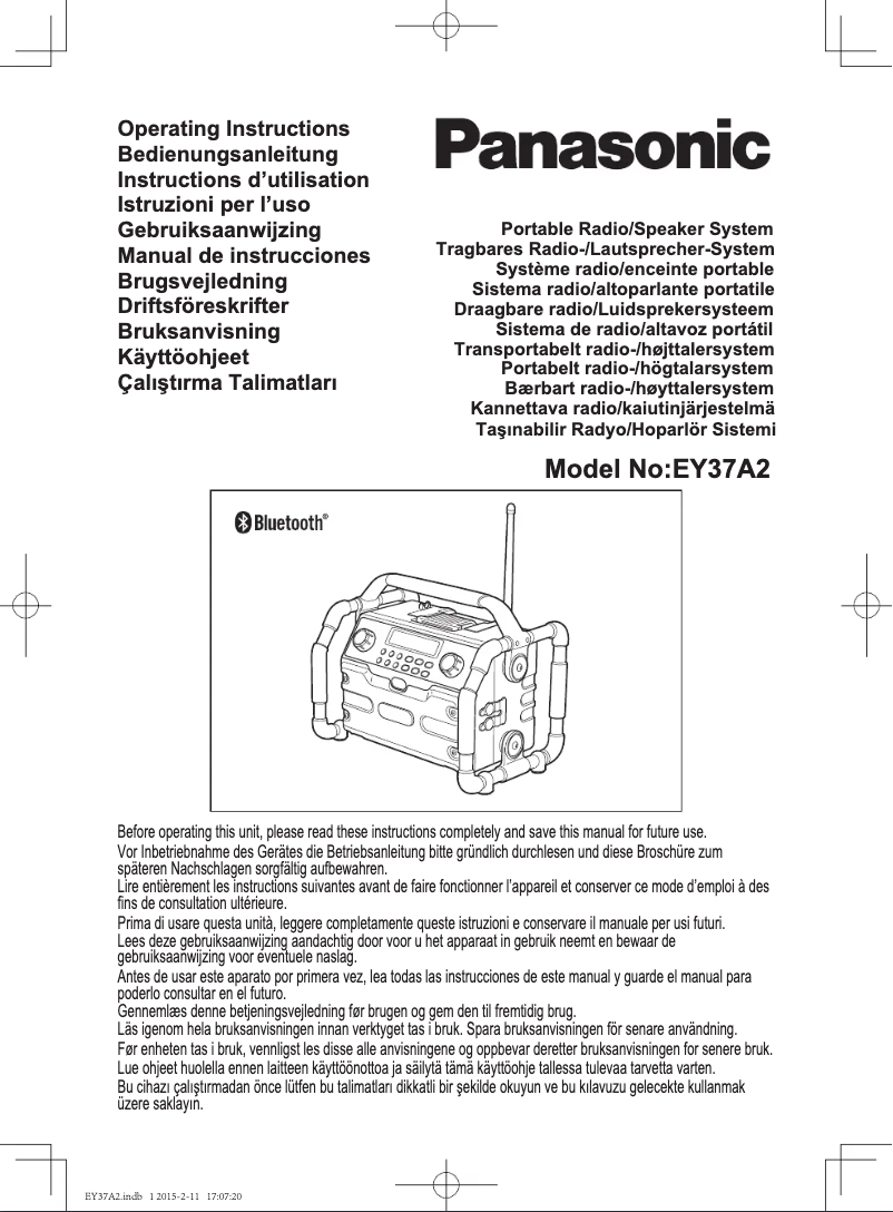 First page image of the manual for EY37A2
