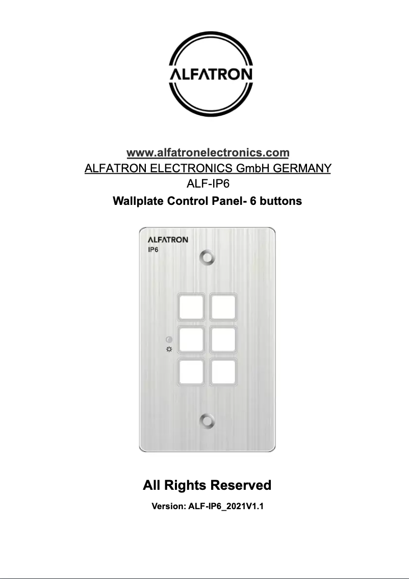 First page image of the manual for ALF-IP6
