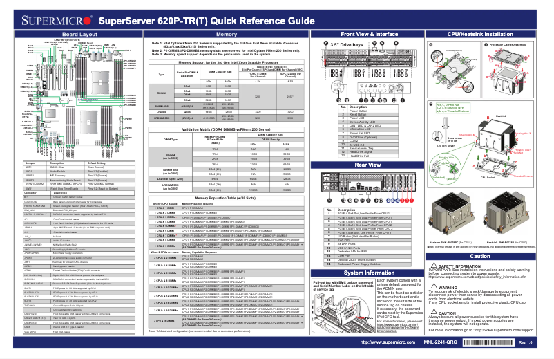 First page image of the manual for SuperServer SYS-620P-TR