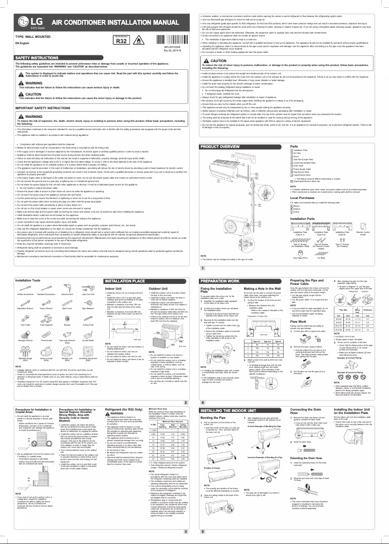 Page 1 of the manual User Manual LG LSNQ12SWYA