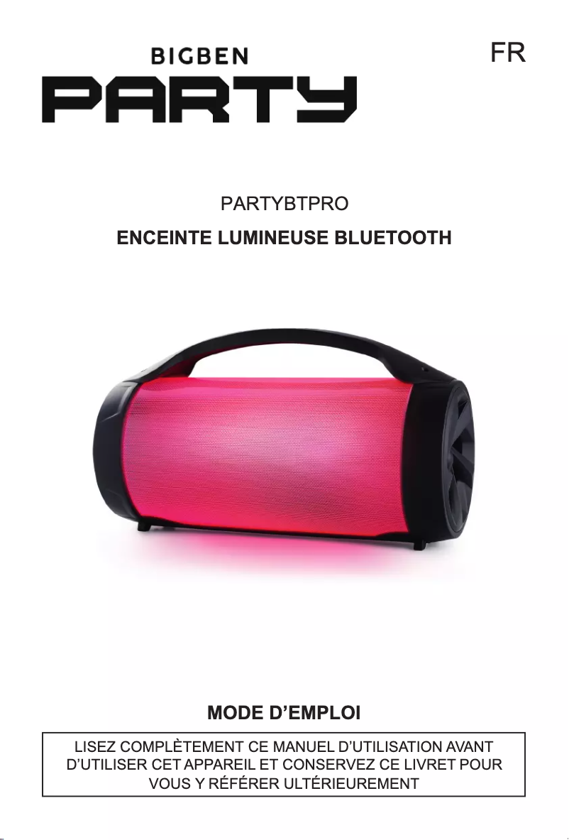 Image de la première page du manuel de l'appareil PARTYBTPRO
