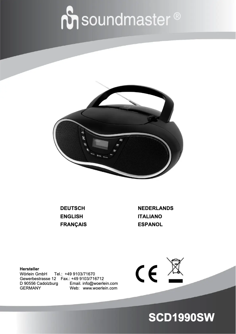 First page image of the manual for SCD1990