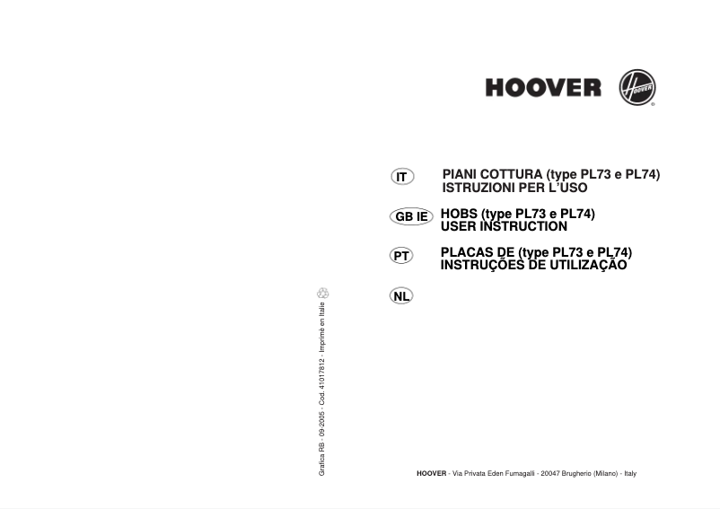 First page image of the manual for HGM7541VGH