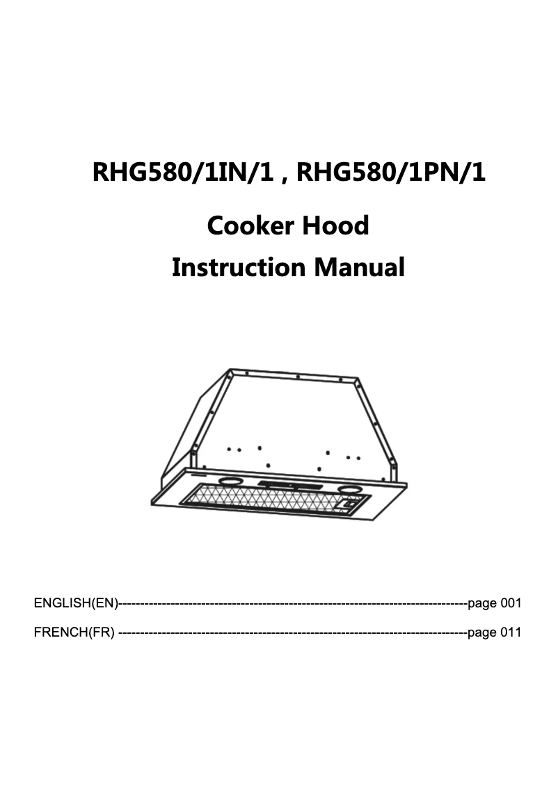 Page 1 of the manual User Manual Rosieres RHG580/1PN/1