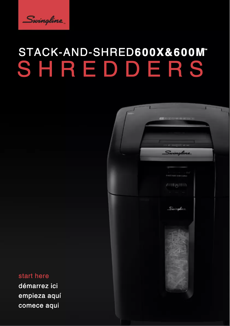 Page 1 of the manual User Manual Swingline Stack-and-Shred 600X