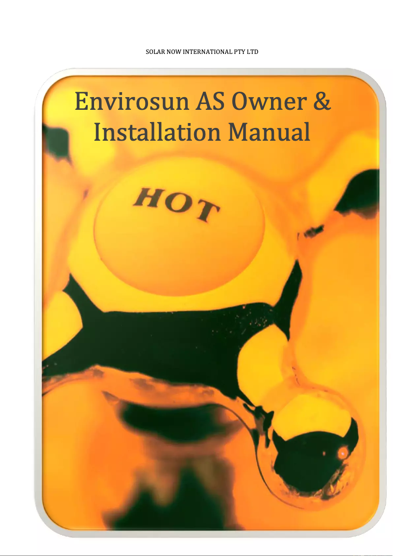 Page 1 of the manual User Manual Envirosun AS315/4E