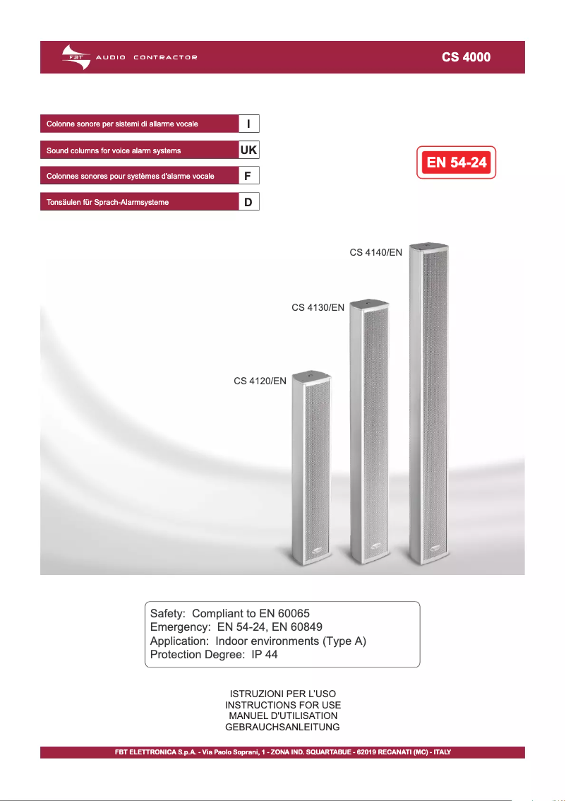 First page image of the manual for CS 4130/EN