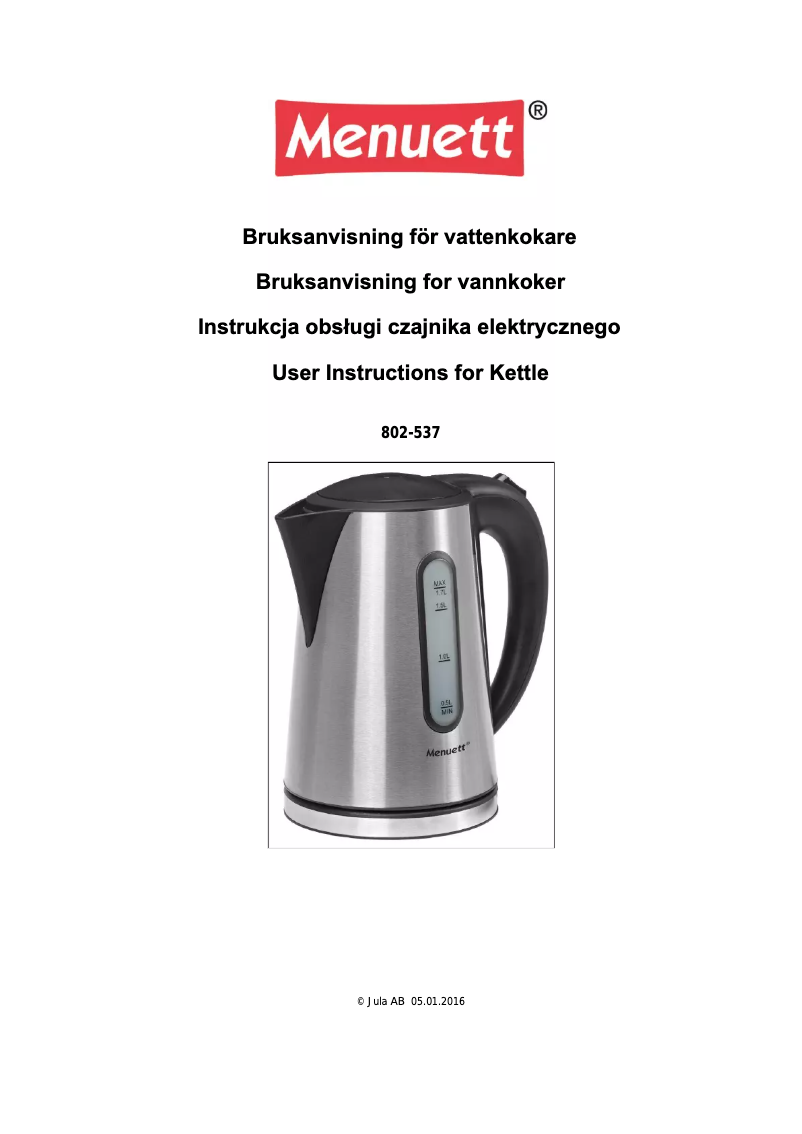 Image de la première page du manuel de l'appareil 802-537