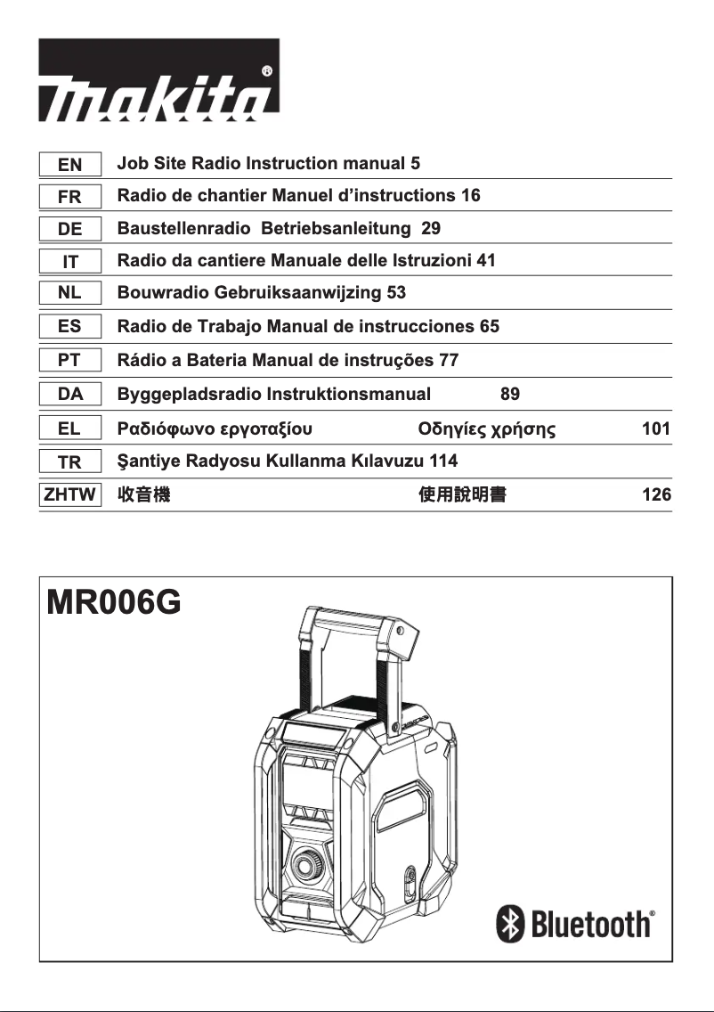 Page 1 of the manual User Manual Makita MR006GZ