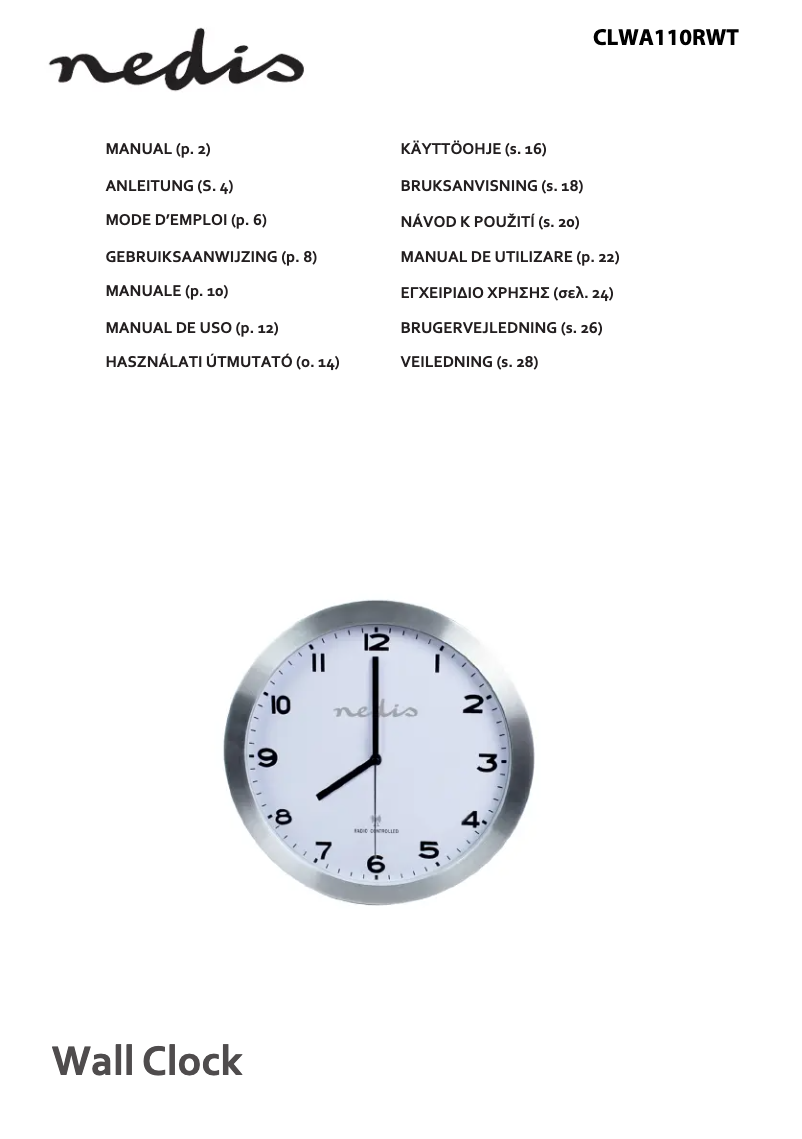 Page 1 de la notice Manuel utilisateur Nedis CLWA110RWT