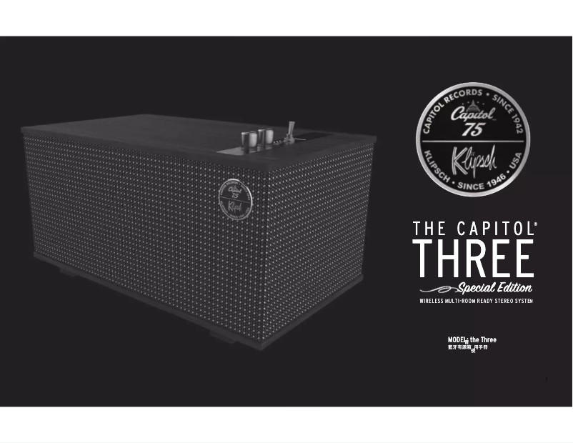 Page 1 of the manual User Manual Klipsch The Capitol Three