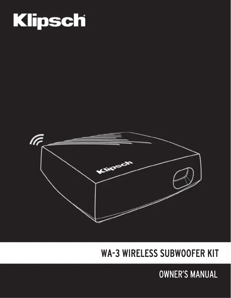 First page image of the manual for WA-3