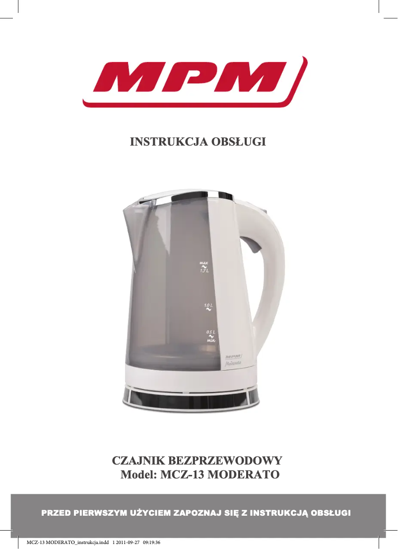 Page 1 of the manual User Manual MPM MCZ-13M Moderato