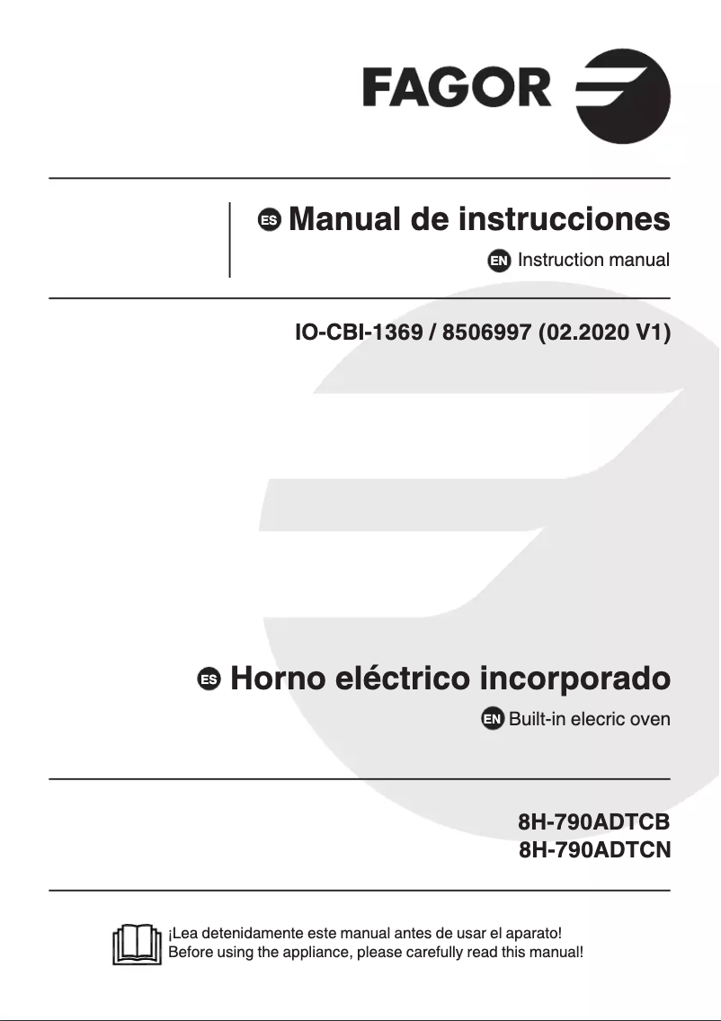First page image of the manual for 8H-790ADTCN