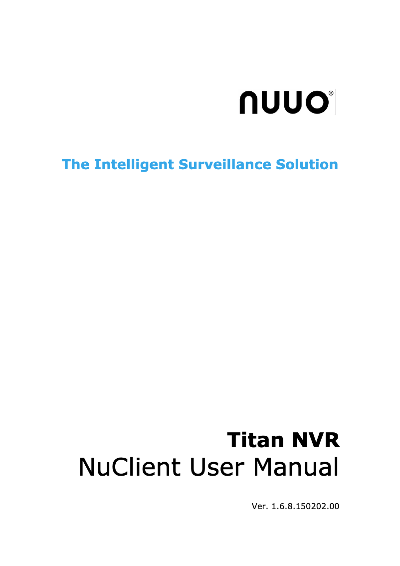 Page 1 of the manual User Manual NUUO Crystal NT- 8040RP