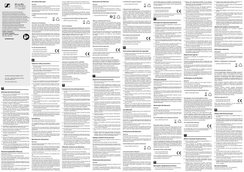 Page 1 of the manual Safety Instructions Sennheiser XS Lav USB-C
