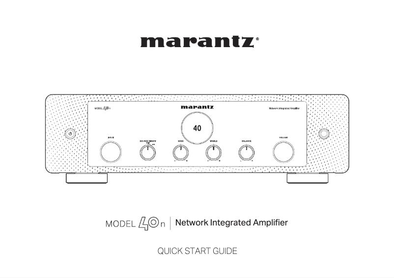 Page 1 of the manual Quick Start Guide Marantz Model 40n