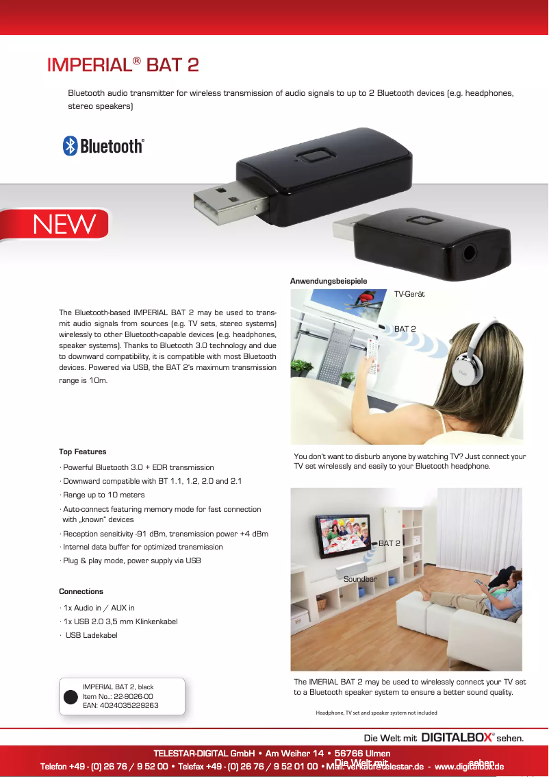 First page image of the manual for BAT 2