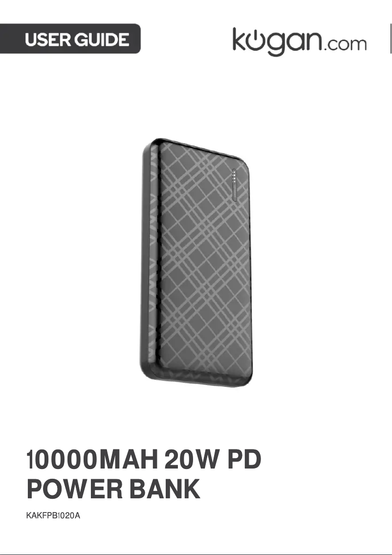 First page image of the manual for KAKFPB1020A