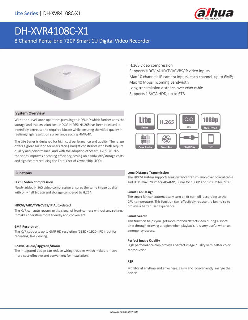 First page image of the manual for XVR4108C-X1